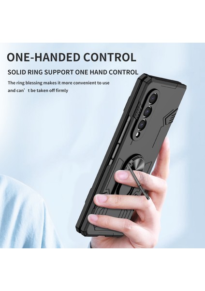 Qichenga Samsung Galaxy Z Fold 4 Metal Yüzük Sert Pc Zırhı Ağır Koruma Cep Telefonu Kılıfı Kapağı (Yurt Dışından) fırsatları