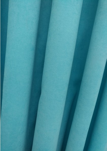 Taç Turkuaz Petek Kadife Dokulu Fon Perde, 1/2 Seyrek Pile, 100 x 240 cm fırsatları