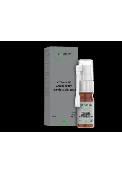 Vitamin D3 600 Iu Sprey Takviye Edici Gıda 20 Ml