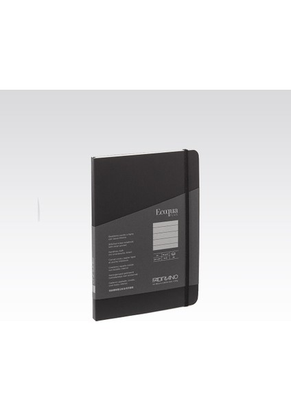 : Ecoqua Plus Dikiş Ciltli Çizgili Defter : Siyah : A6 (90 gr - 80 Yaprak)