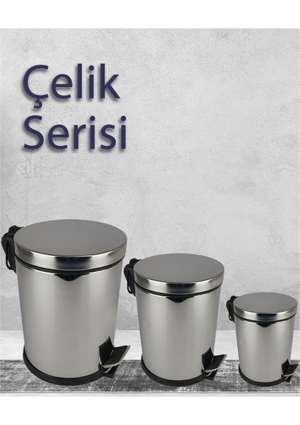 Paslanmaz Çelik Mutfak Çöp Kovası 3 Lt Gri - EF401 fırsatları