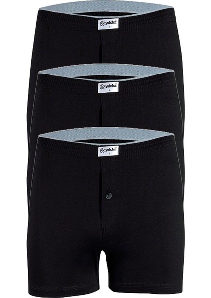 3'lü Yıldız Erkek Havlu Bel Penye Boxer