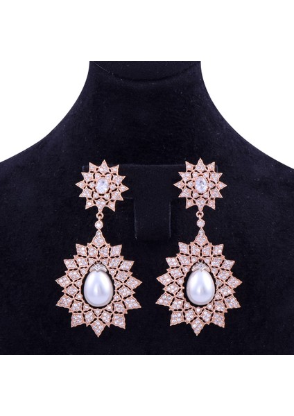 İncili Rose Gold Yıldız Gümüş Küpe fiyatları