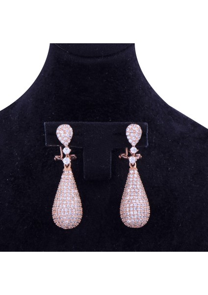 Rose Gold Taşlı Sallantılı Küpe fiyatları