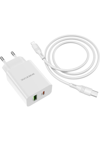 Şarj Cihazı BA56A 18W Pd/usb, 20W Type-C To Type-C, Lightning Şarj Aleti Adaptör, Beyaz