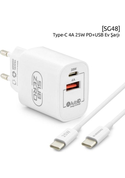 SG48 Type-C Pd+Usb Home Charger 25W