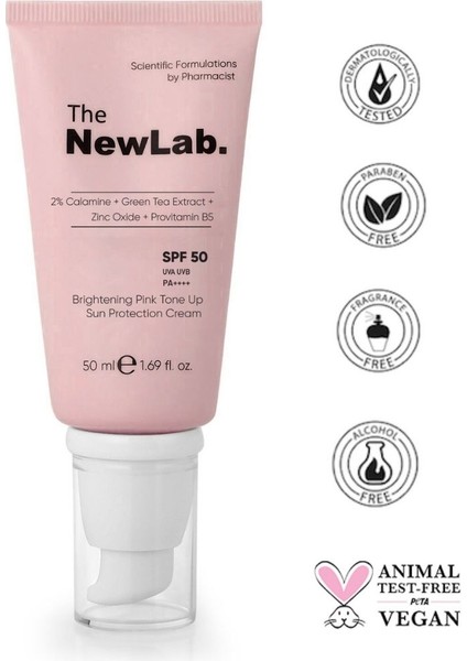 The Newlab Aydınlatıcı ve Cilt Tonu Eşitleyici Güneş Kremi 50 + Spf NL35