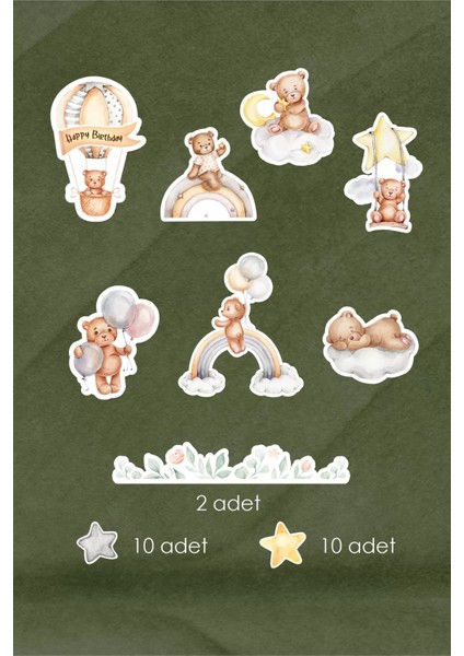 Ayıcık Temalı Çok Parçalı Afiş fiyatları