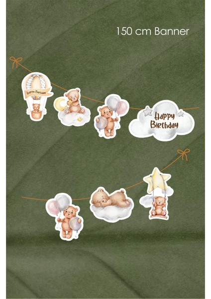 Ayıcık Temalı Büyük Banner 150 cm fiyatları