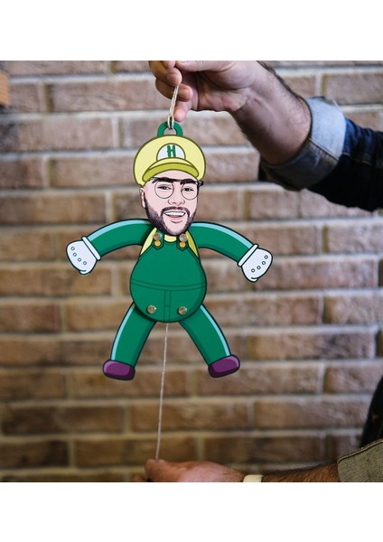 Kişiye Özel El Yapımı Ahşap Hareketli Eğlenceli Kukla