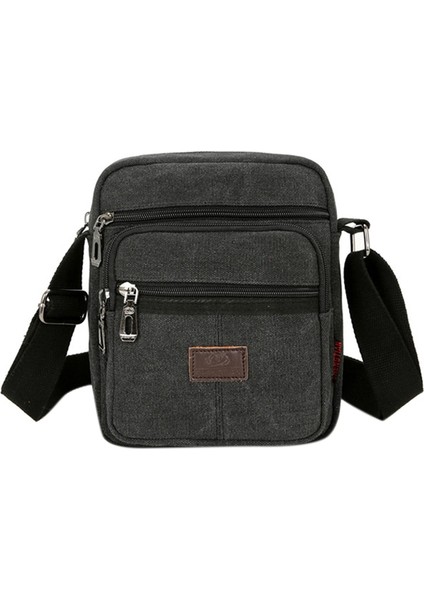Vintage Kanvas Omuz Çantası - Siyah (Yurt Dışından)