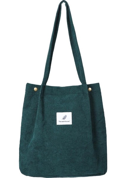 Düğmeli Bez Kadife Omuz Çantası - Yeşil (Yurt Dışından) fiyatları