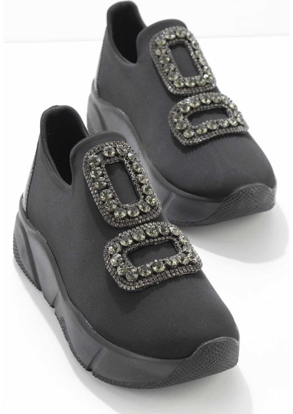 Siyah Streç Kadın Sneaker K01234060517