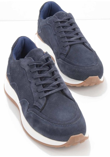 Lacivert Süet Leather Erkek Sneaker E01120001402