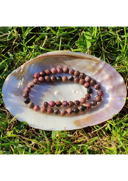 Rodonit Doğal Taş Dizisi (8mm) (Sertifikalı)