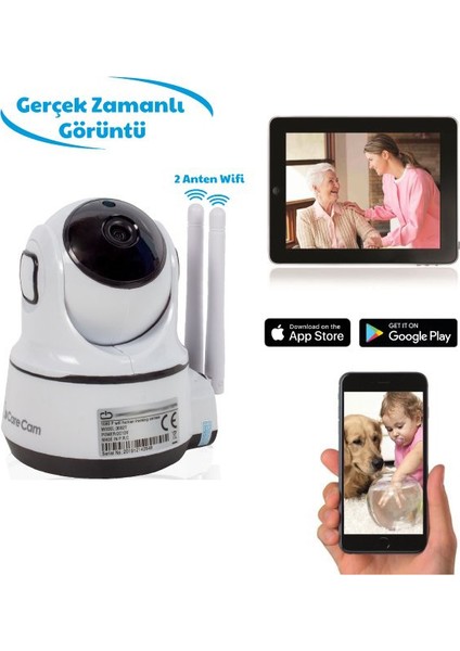 Aye Store PM-30927 Wifi 2mp Iki Yönlü Sesli Hareketli Ip Kamera / Bebek Kamerası