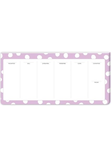 12X26 Haftalık Planner - Lila Puantiye 830176-99
