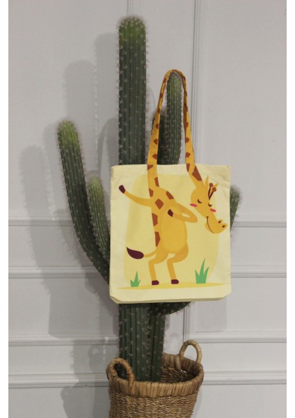 Zürafa Desenli Plaj Çantası