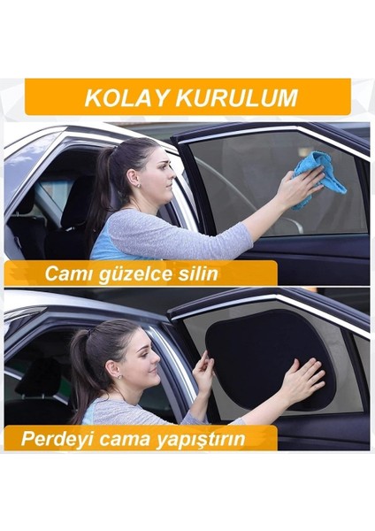 Araba Oto Arka Yan Cam Için Vantuzlu Güneşlik Perde Araç Kapı Perdesi