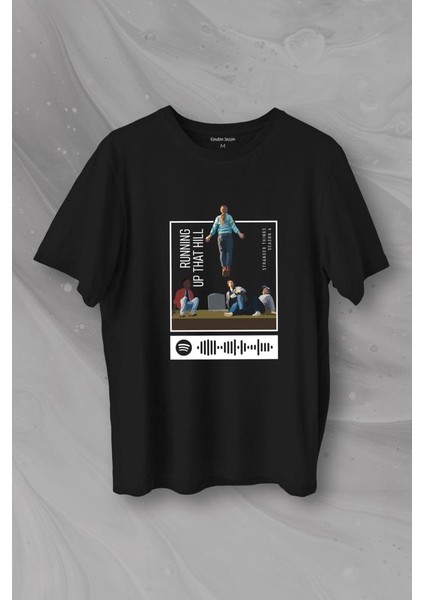 Stranger Things Sezon 4 Baskılı Running Up That Hill Tişört Unisex T-Shirt