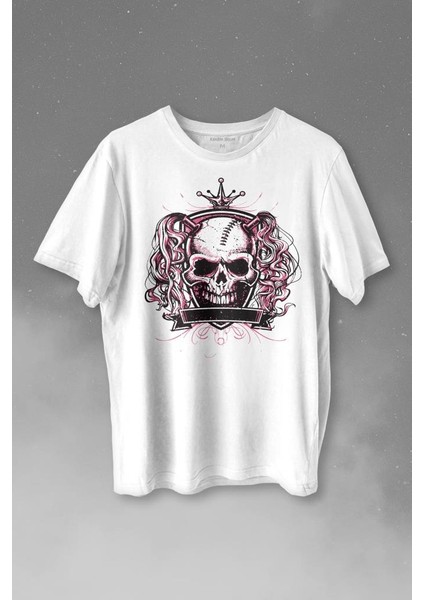 Skul Pigtalis Kuru Kafa Acrest Baskılı Tişört Unisex T-Shirt