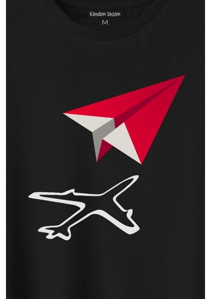 Kağıt Uçak Hayaller Hayatlar Fly Pilot Baskılı Tişört Unisex T-Shirt fiyatları