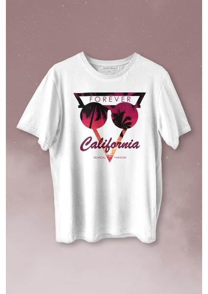 California Forever Yaz Minimal Good Vibe Baskılı Tişört Unisex T-Shirt