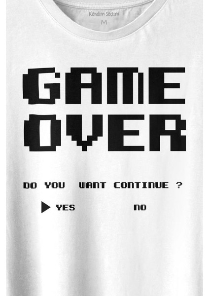 Game Over Atari Retro Pixel Oyun Baskılı Tişört Unisex T-Shirt fiyatları