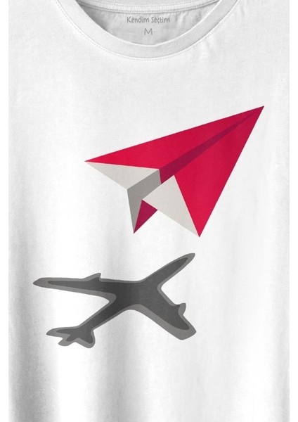 Kağıt Uçak Hayaller Hayatlar Fly Pilot Baskılı Tişört Unisex T-Shirt fiyatları