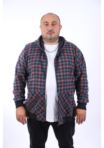 Mocgrande Büyük Beden Sweat Kanguru Cep Square 22208-PETROL