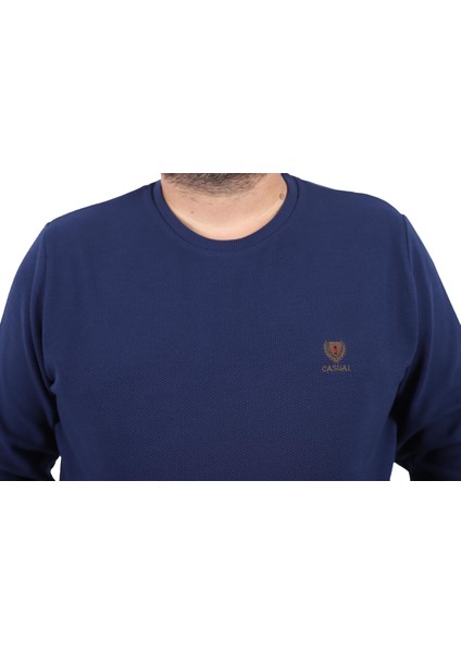 Mocgrande Büyük Beden Sweatshirt Gipeli Casual 22712-İNDIGO fiyatları