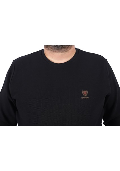 Mocgrande Büyük Beden Sweatshirt Gipeli Casual 22712-SIYAH fiyatları