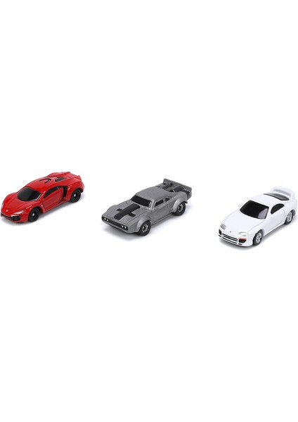 Jada Toys Hızlı ve Öfkeli 3'lü Paket Nano Araba, 4 cm ve 1:65 Ölçek