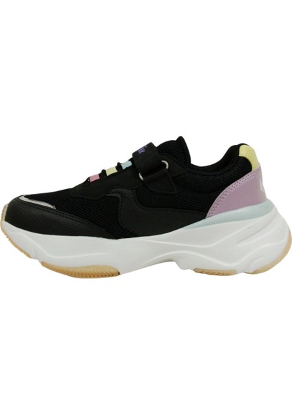 Siyah Pembe Beyaz Cırtlı Sneakers Spor Ayakkabı
