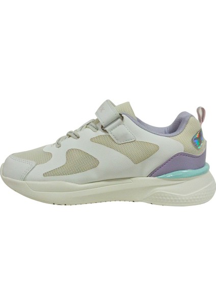 Beyaz Lila Pembe Cırtlı Sneakers Spor Ayakkabı