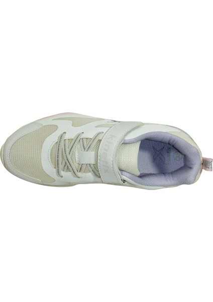 Beyaz Lila Pembe Cırtlı Sneakers Spor Ayakkabı