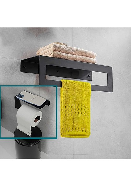 Metal Banyo Havlu Askılığı ve Tuvalet Kağıdı Askılığı 2'li Set