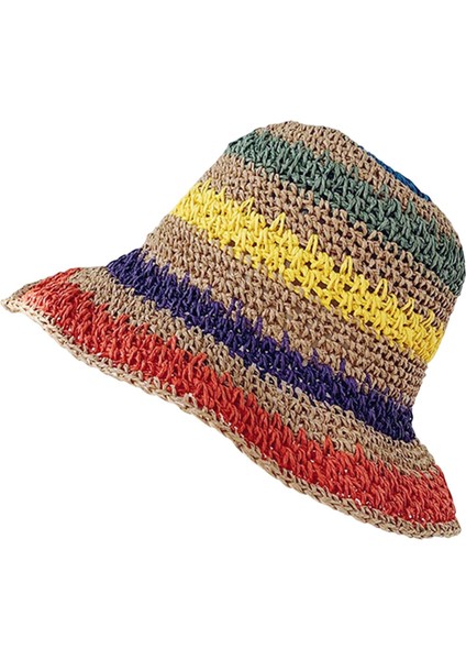 Kadınlar Straw Beach Sun Visor Şapka Kubbesi Sunhats Yaz Yürüyüş Partisi Haki (Yurt Dışından)