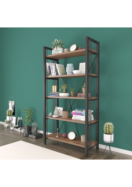 Dekormila Metal Kitaplık Ceviz modelleri