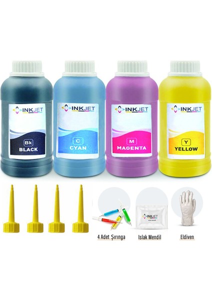 Canon G Serisi Tanklı Yazıcılar Için 4 Renk 250 ml Mürekkep Seti G1400 G2400 G2411 G3411 G3400