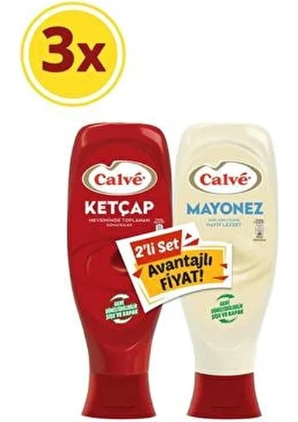 Ketçap 600 gr + Yağı Azaltılmış Mayonez 540 gr Set 3'lü