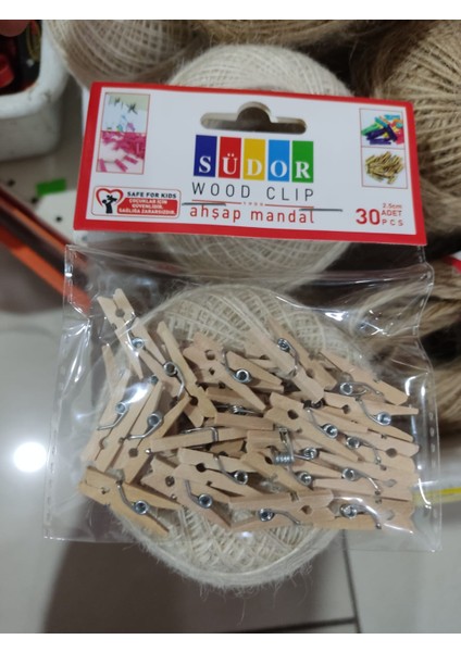 Mikro Ahşap Mandal 2,5 cm 30 Adet