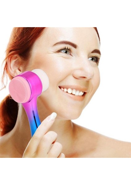 Buffer® Çift Işlevli Renkli Cilt Yüz Temizleme Fırçası Peeling Masaj Etkili Gözenek Temizleyici Alet