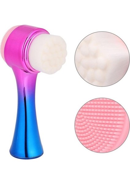 Buffer® Çift Işlevli Renkli Cilt Yüz Temizleme Fırçası Peeling Masaj Etkili Gözenek Temizleyici Alet