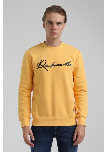 Bisiklet Yaka Hardal Slim Fit Sweatshirt 22FWM60128