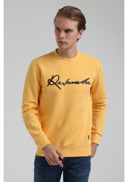 Bisiklet Yaka Hardal Slim Fit Sweatshirt 22FWM60128 fiyatları