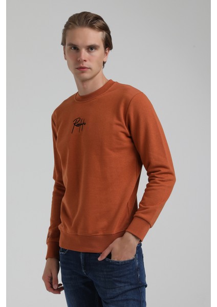 New World Polo Bisiklet Yaka Kiremit Slim Fit Sweatshirt 22FWM60129