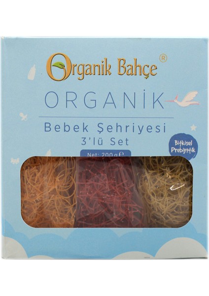 Organik Sebzeli Bebek Tel Şehriye 3’lü Set 200 G