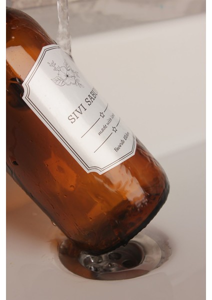 Vintage Amber Sıvı Sabunluk 500ML Amber Sıvı Sabun Deterjan Şişesi