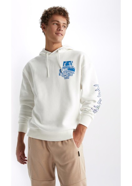 Rick and Morty Coool Oversize Fit Kapüşonlu İçi Yumuşak Tüylü Sweatshirt Y0309AZ22AU indirimleri